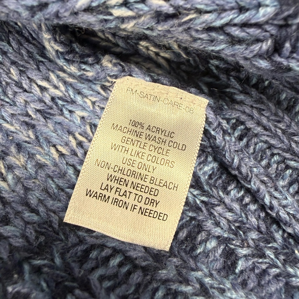 Indigo Great Northwest Cardigan 3X Plus Blue Chunky Knit Open Front Cozy Sweater - Picture 5 of 10